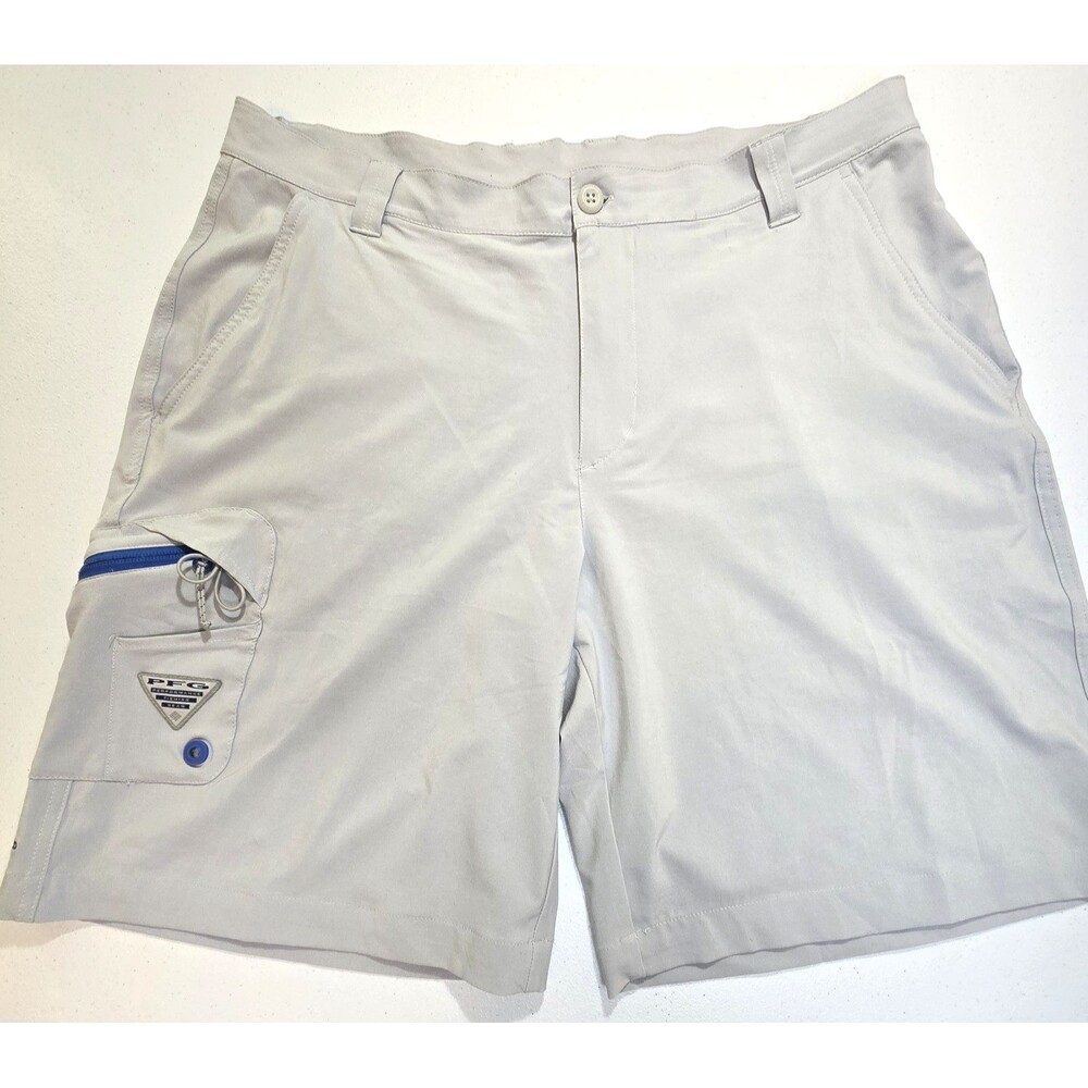 Columbia PFG Fishing Shorts Mens Sz 39 Gray Terminal Tackle Outdoor Omni Shield